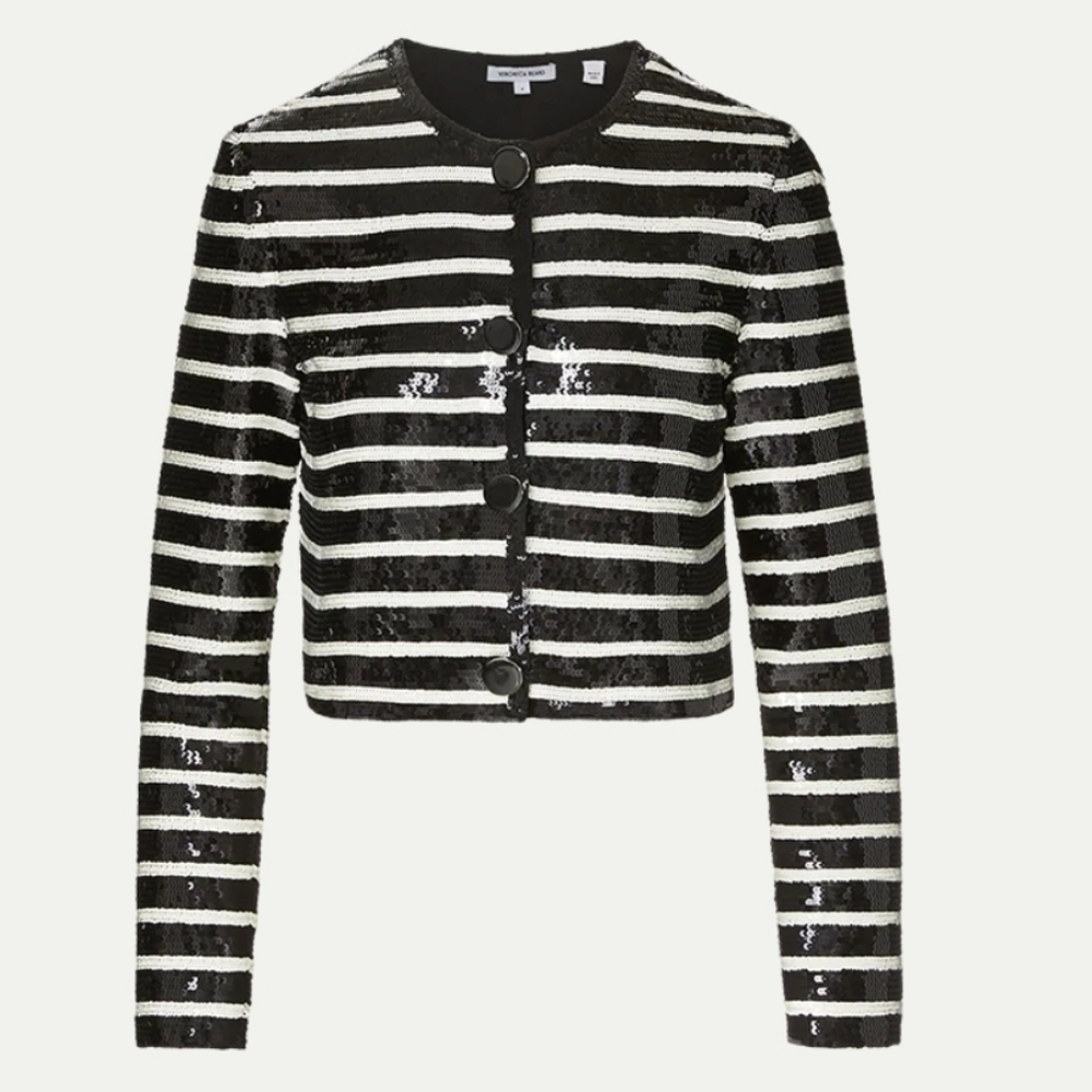 Veronica Beard Mickey Sequin  Women's Cropped Jacket New Size 8